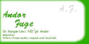 andor fuge business card